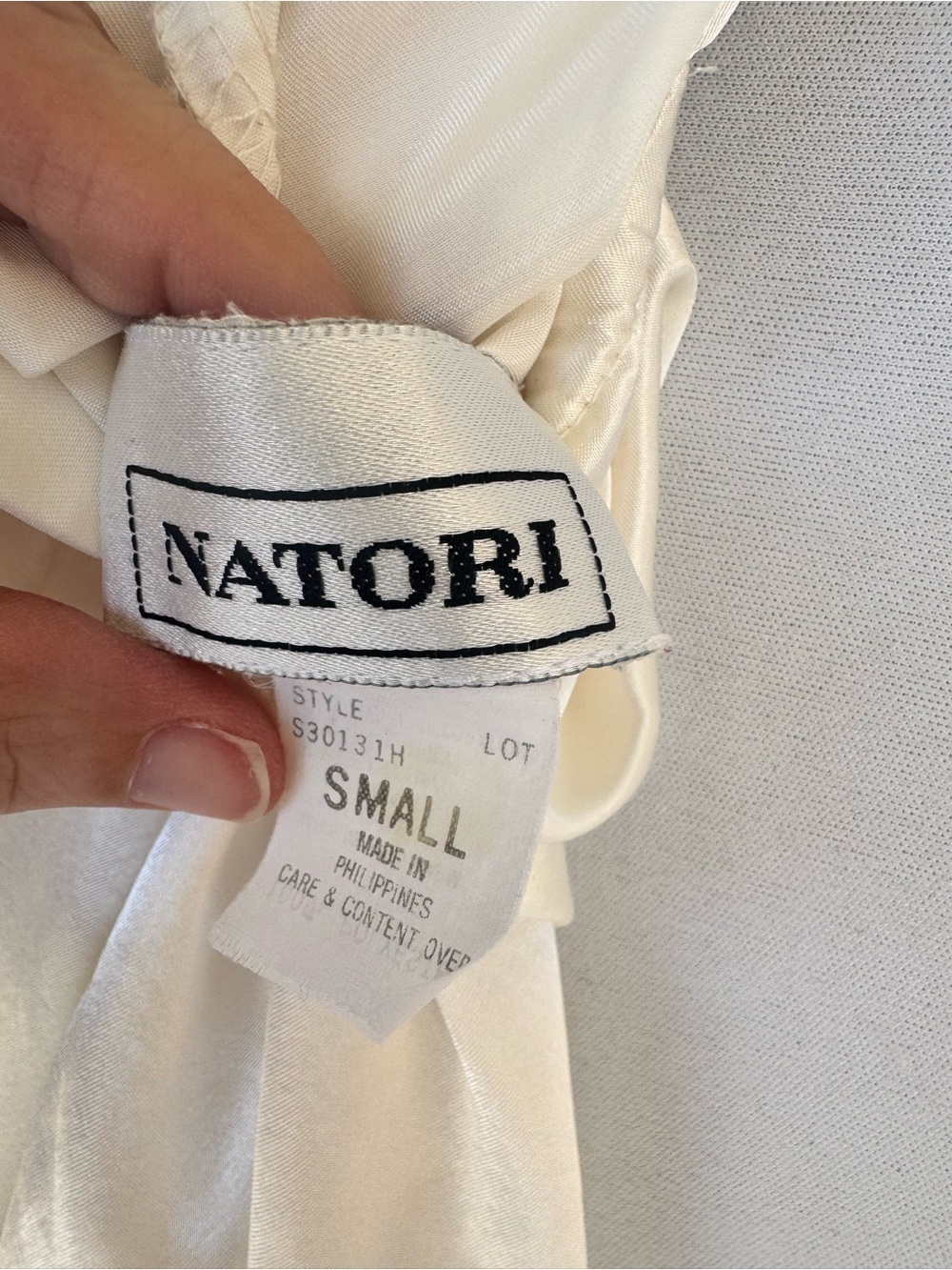 Vintage Natori Ivory Satin Chemeise with Pink Lace Accents - Picture 3 of 11